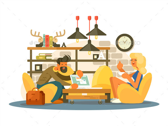 Coworking Office Work - People Characters