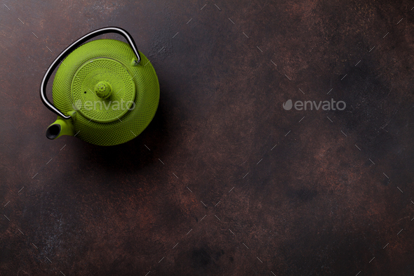 Green teapot - Stock Photo - Images