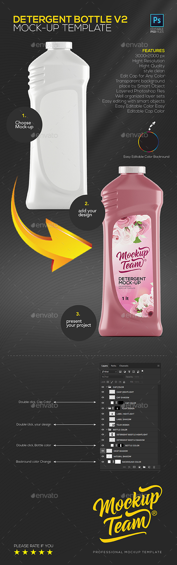 Detergent V2 Mock Up Template - Product Mock-Ups Graphics