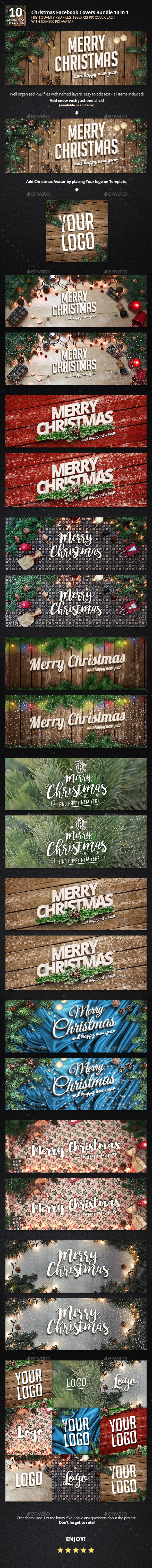 Christmas Facebook Bundle 10 in 1 - Facebook Timeline Covers Social Media