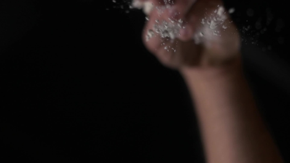 Flour Sprinkled with Hands