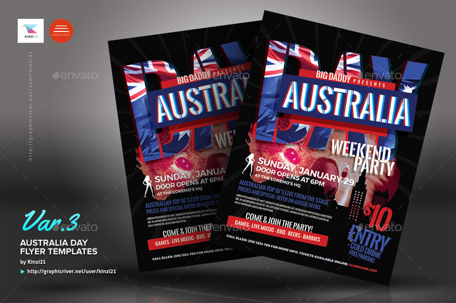 australia day flyer templates by kinzi21 graphicriver