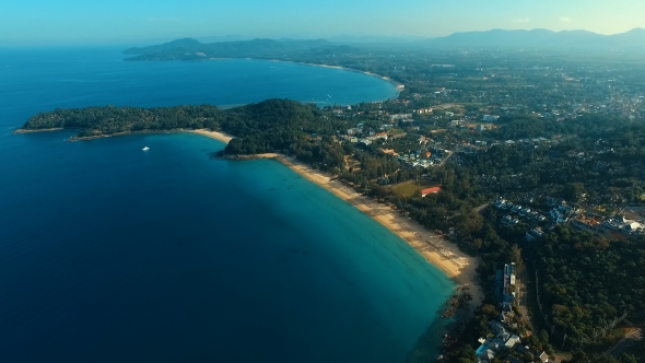 Aerial: Flying To the Surin Beach. alt