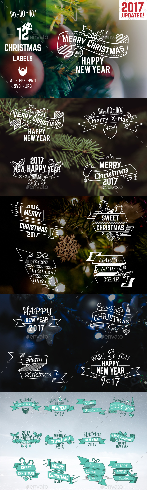 Christmas & New Year Labels & Badges - Badges & Stickers Web Elements