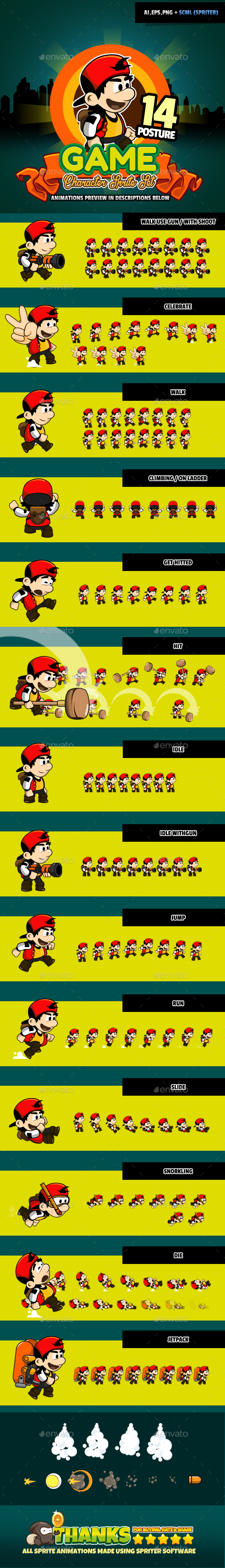 Character Set V08 - Sprites Game Assets