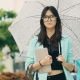 Beautiful Asian Young Woman with Tablet in City Street - VideoHive Item for Sale