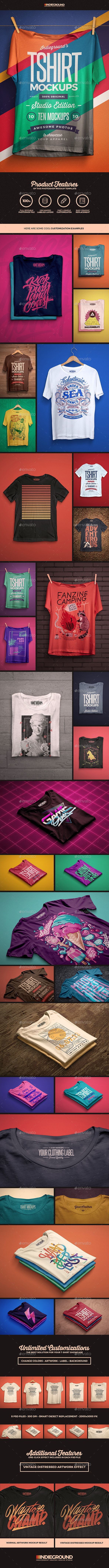 Studio T-shirt Mockups - T-shirts Apparel