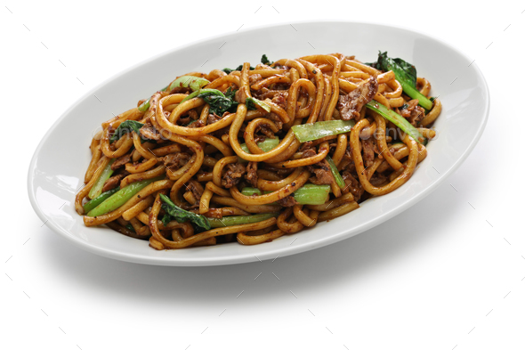 Shanghai fried noodle, Shanghai chow mein, chinese food Stock Photo by ...