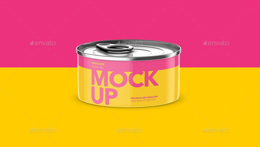 Download Tuna Fish Can Mockup High Angle By Graxaim Graphicriver