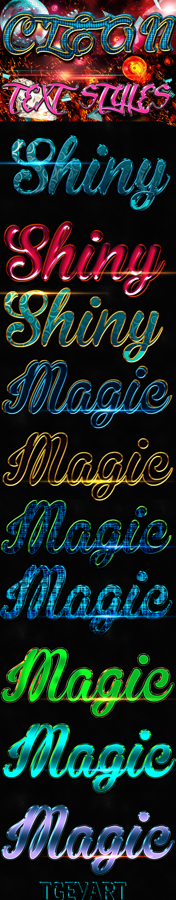 Clean Text Styles - Styles Photoshop
