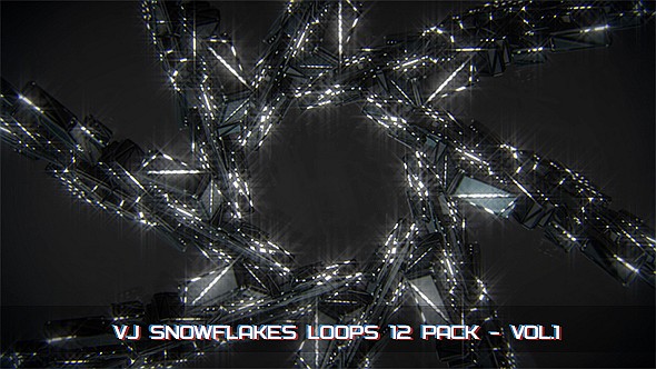 VJ Snowflakes Loops Ver.1 - 12 Pack