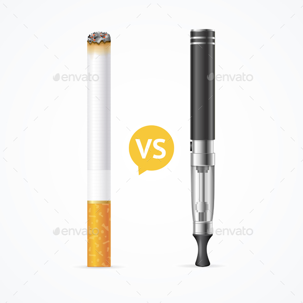 Smoking vs Vaping. Vector - Conceptual Vectors