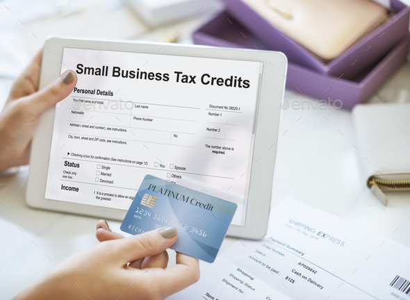 Small Business Tax Credits Claim Return Deduction Refund Concept - Stock Photo - Images