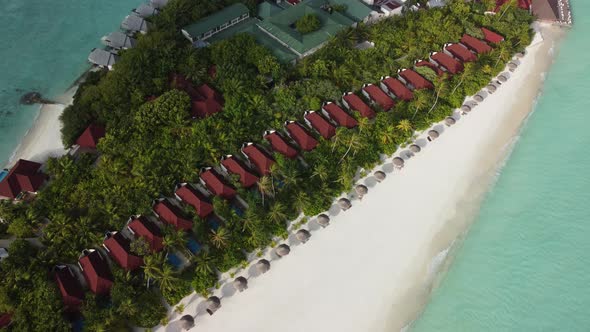 Scenic Aerial Drone Fly Over Maldives Resort