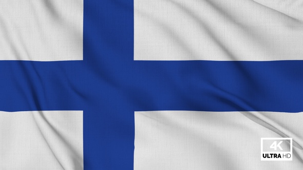 Finland Flag Waving Slowly Looped alt