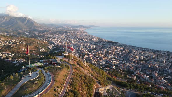 Aerial View Alanya Turkey  Resort Town Seashore alt
