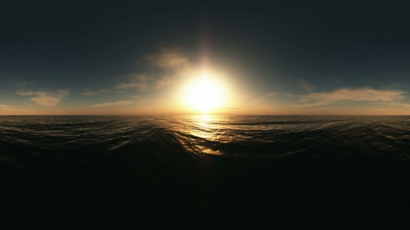 Aerial VR 360 Panorama of Ocean at Sunset, Motion Graphics | VideoHive