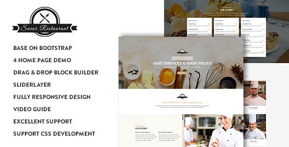 Savor - Restaurant, Cafe & Food Drupal 8 Theme - Food Retail