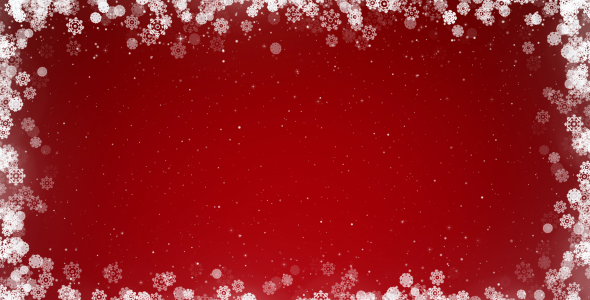 Christmas Card Frame With Snowflakes On Red Background By Kurikv Videohive