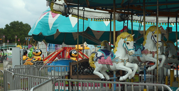 Empty Merry-Go-Round At Carnival
