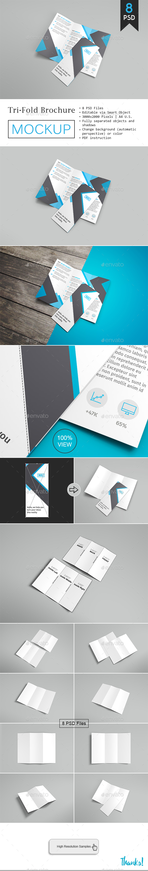 Trifold Brochure Mockup Vol.2 - Brochures Print