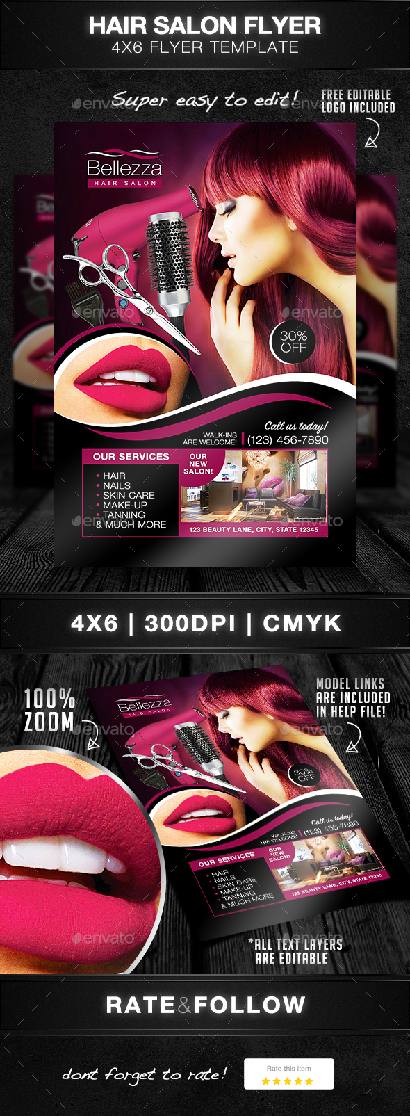 Beauty Salon Flyer Template - Print Templates