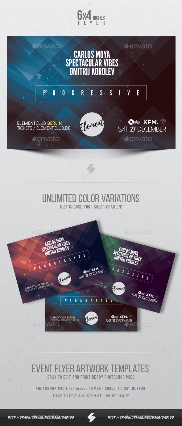 Progressive Sound Party Flyer Template - Clubs & Parties Events