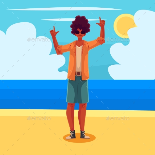 Young African American Man Dancing - People Characters