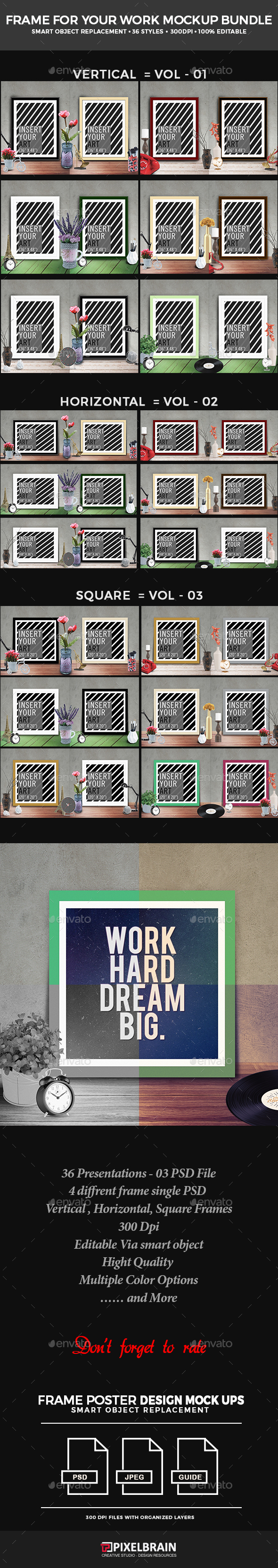 Frame For Your Work Mockup Bundle - Print Product Mock-Ups