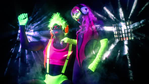 glow uv neon sexy disco female man cyber doll robot electronic toy alt