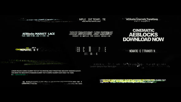 Cinematic Glitch Titles 2 Titles template preview