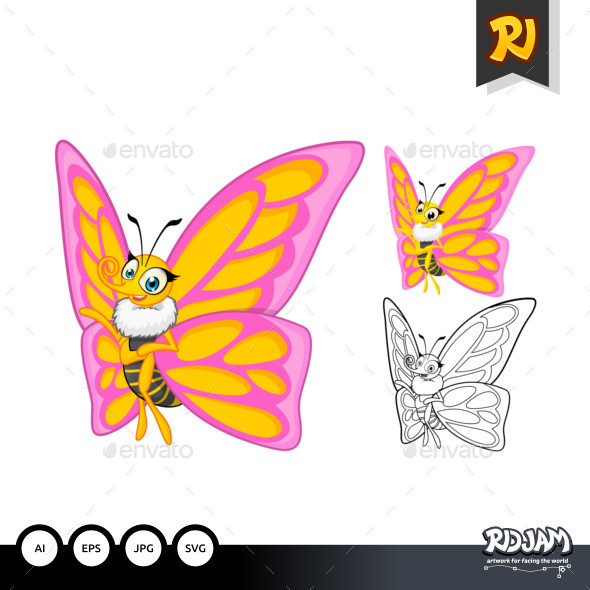 Butterfly Cartoon Character - Animals Characters