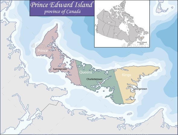 Map of Prince Edward Island - Travel Conceptual