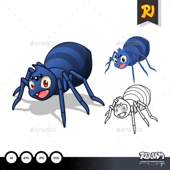 Spider Cartoon Character - Animals Characters