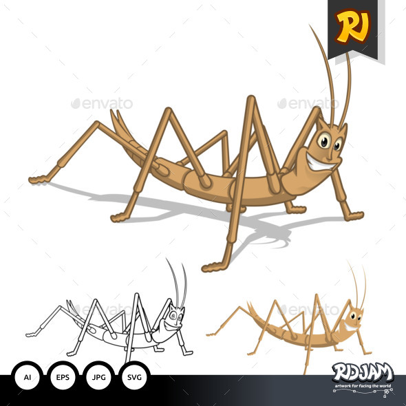 Stick Insect Cartoon Character - Animals Characters