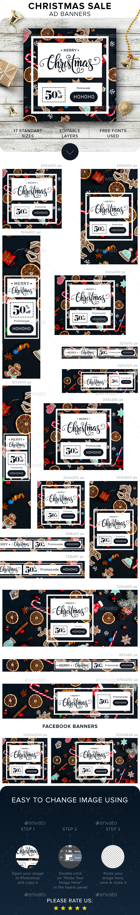 Merry Christmas Banners - Banners & Ads Web Elements