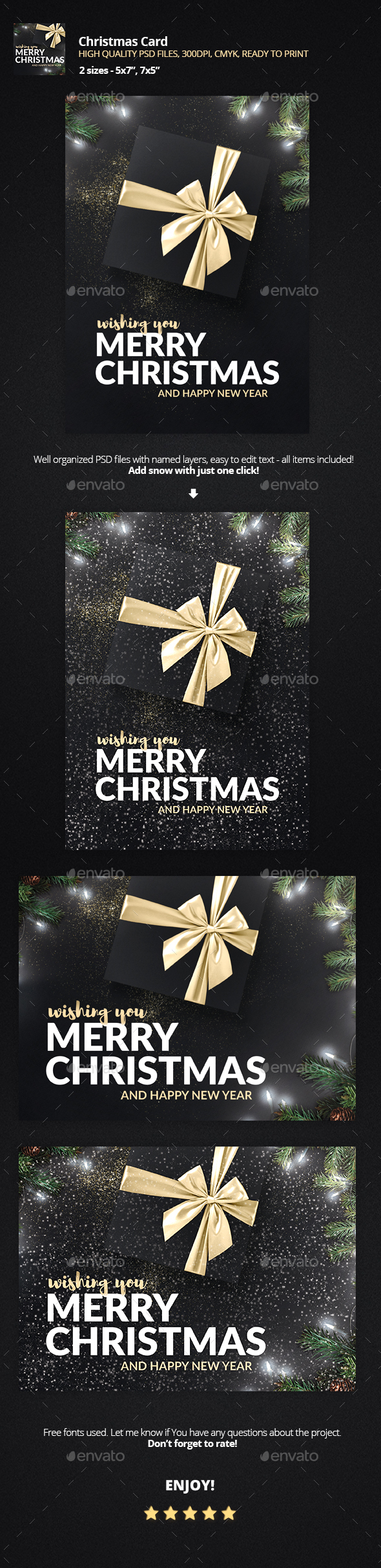 Merry Christmas - Holiday Greeting Card - Holiday Greeting Cards