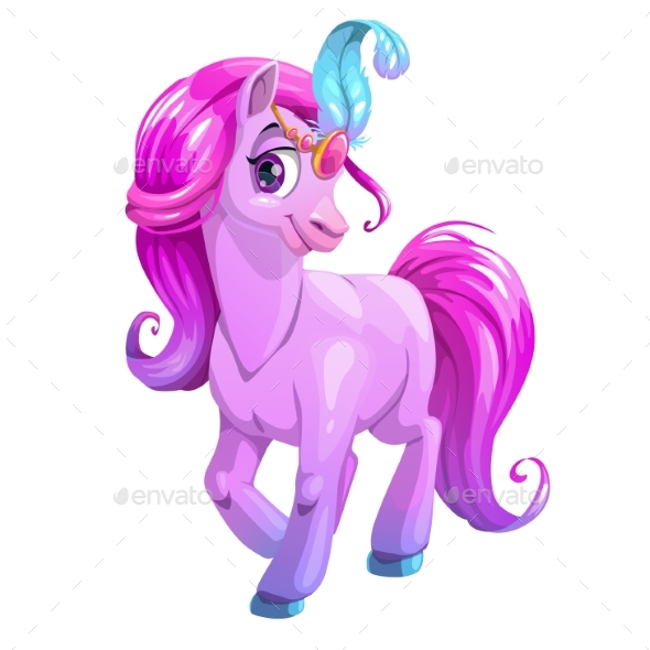 Cartoon Standing Young Horse - Animals Characters