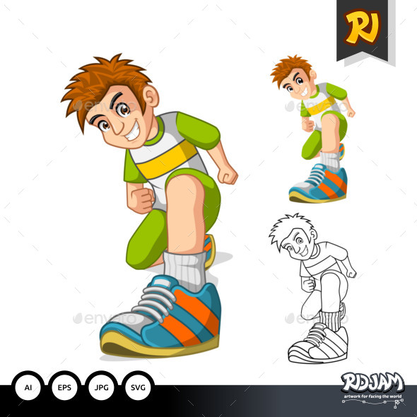 Perspective View of Kid Shoes Cartoon Character - People Characters