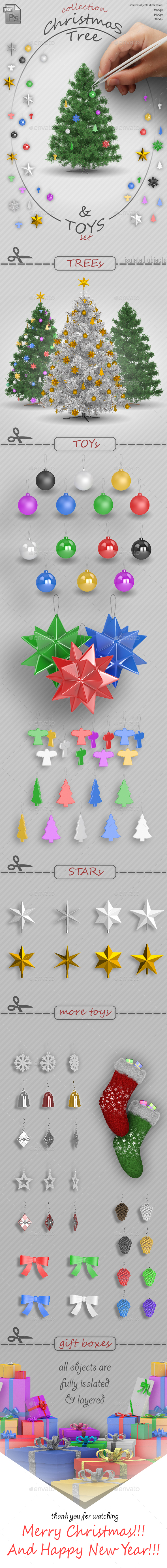 Christmas Tree and Toys - Isolated Objects Collection - Miscellaneous Graphics