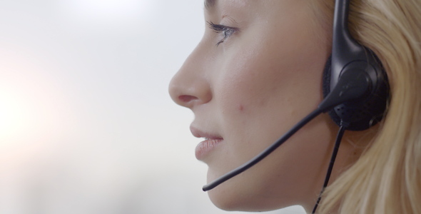Call Centre Agent with Head Set