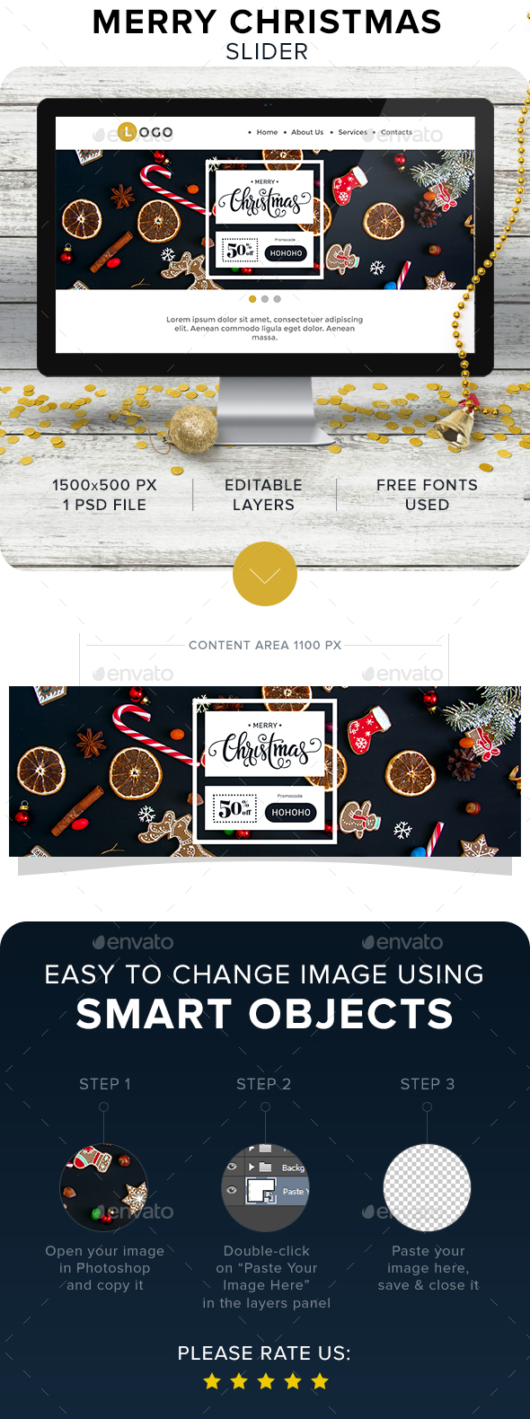 Merry Christmas Slider - Sliders & Features Web Elements