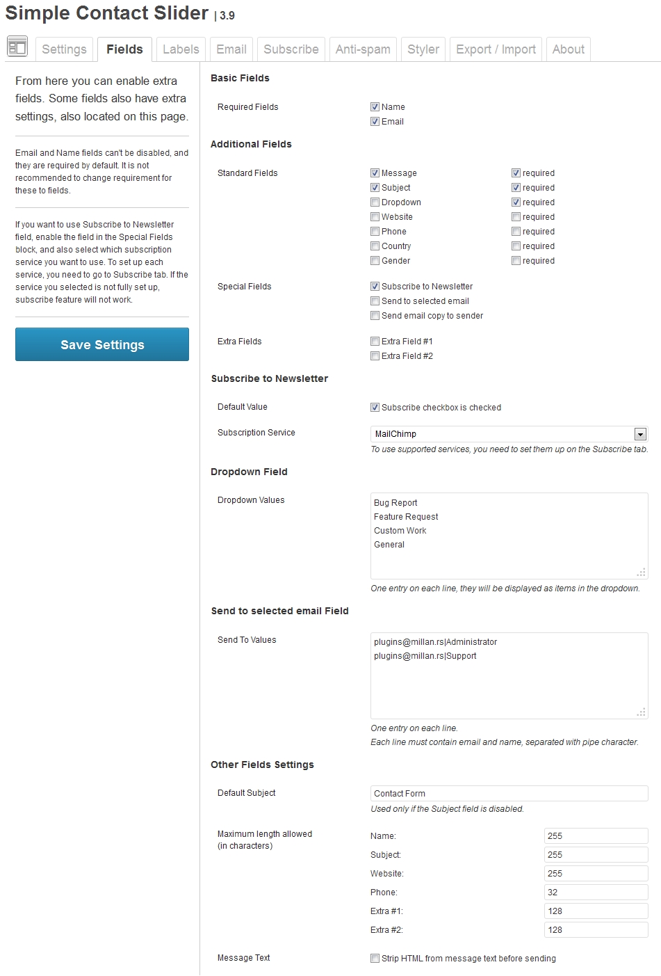 basic contact information form