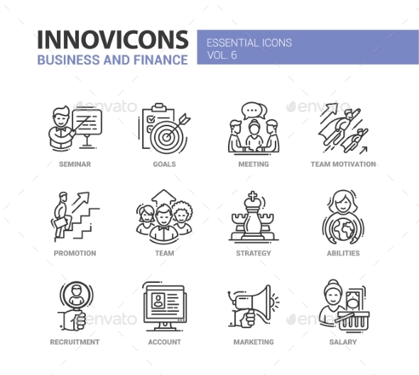 Business and Fnance Line Design Icons Set - Concepts Business