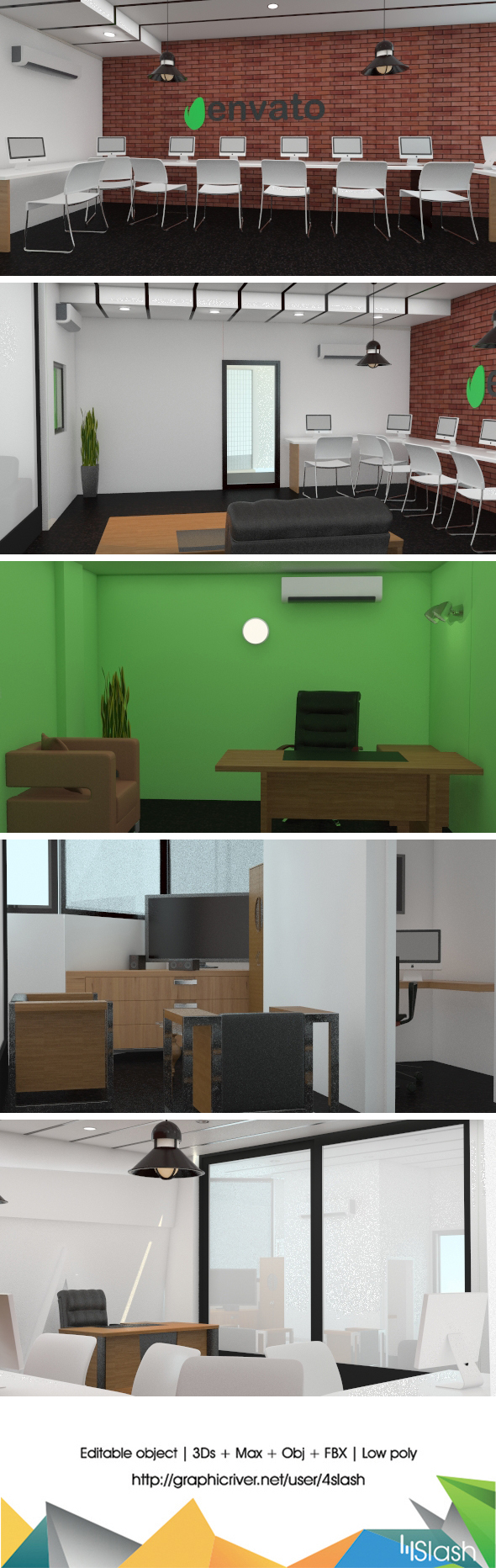 3d Office Interior - 3Docean 19059920