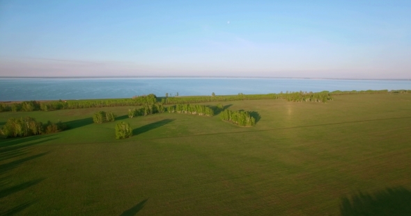 Low Flight Over Green and Yellow Wheat Rural Field alt
