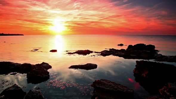 Sunset Over the Sea. . alt