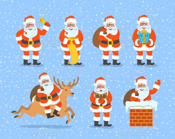 Santa Claus Character Poses Collection - Christmas Seasons/Holidays
