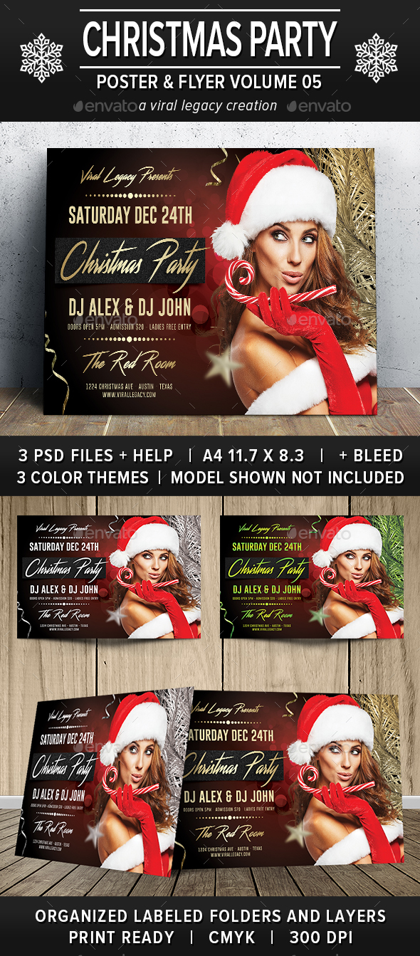 Christmas Party Poster / Flyer V05 - Flyers Print Templates