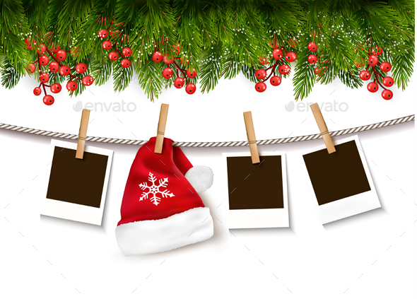 Holiday Christmas Background With Photos - Christmas Seasons/Holidays